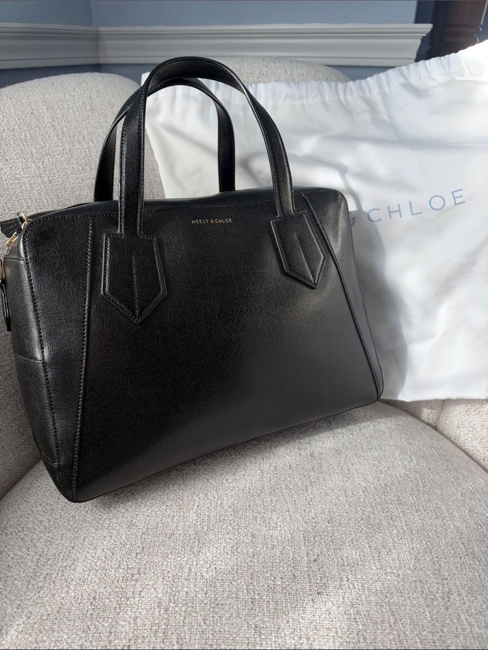 Neely & Chloe black leather satchel